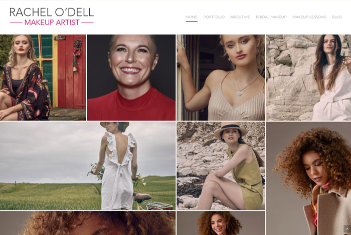 A website screenshot - a fashion makeup portfolio