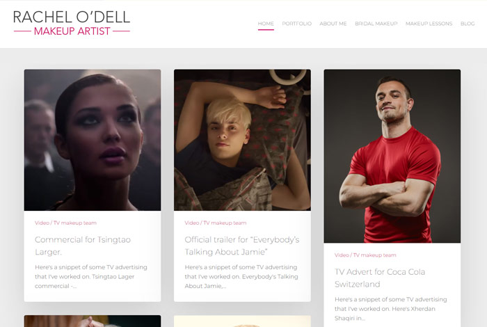 A website screenshot - a fashion makeup blog page