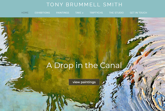 web-design-tbs1 Website screenshot showing artist's homepage