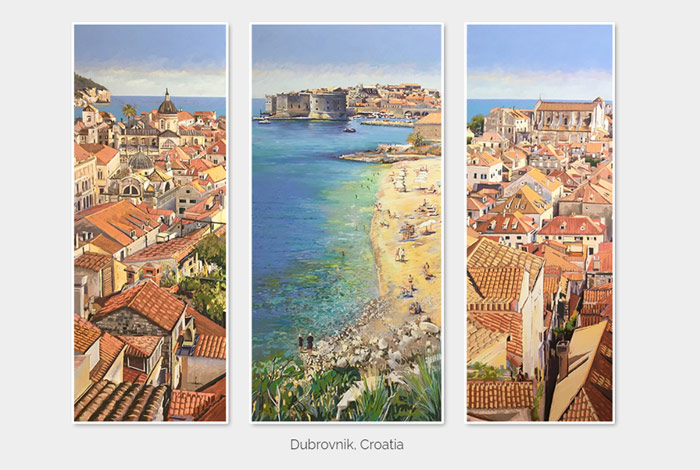 web-design-tbs2 Website screenshot showing tryptich of paintings