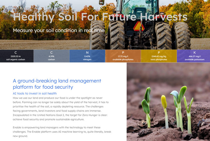 Website screenshot showing homepage design