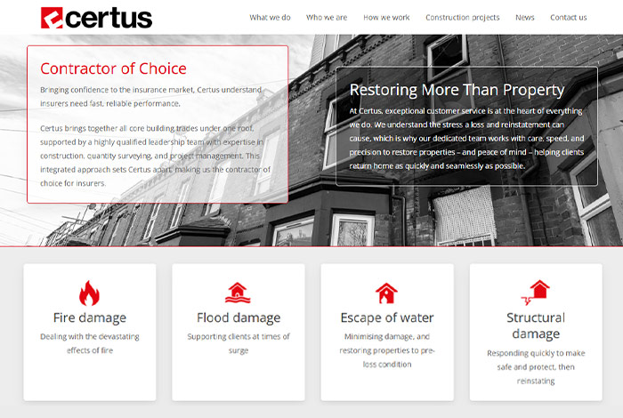 Website redesign - screenshot 1
